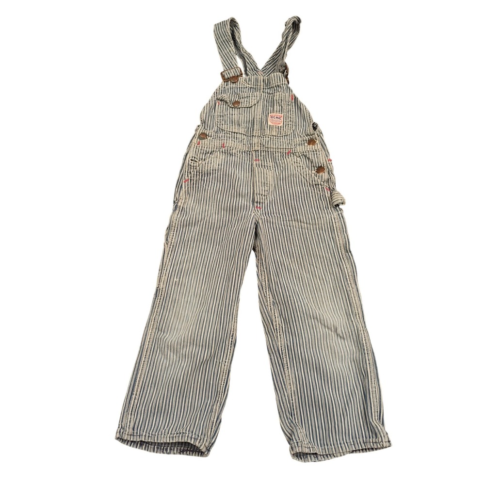 Big Mac Hickory Stripe Overalls Kids Blue Vintage Bib Workwear Penneys 3T-4T